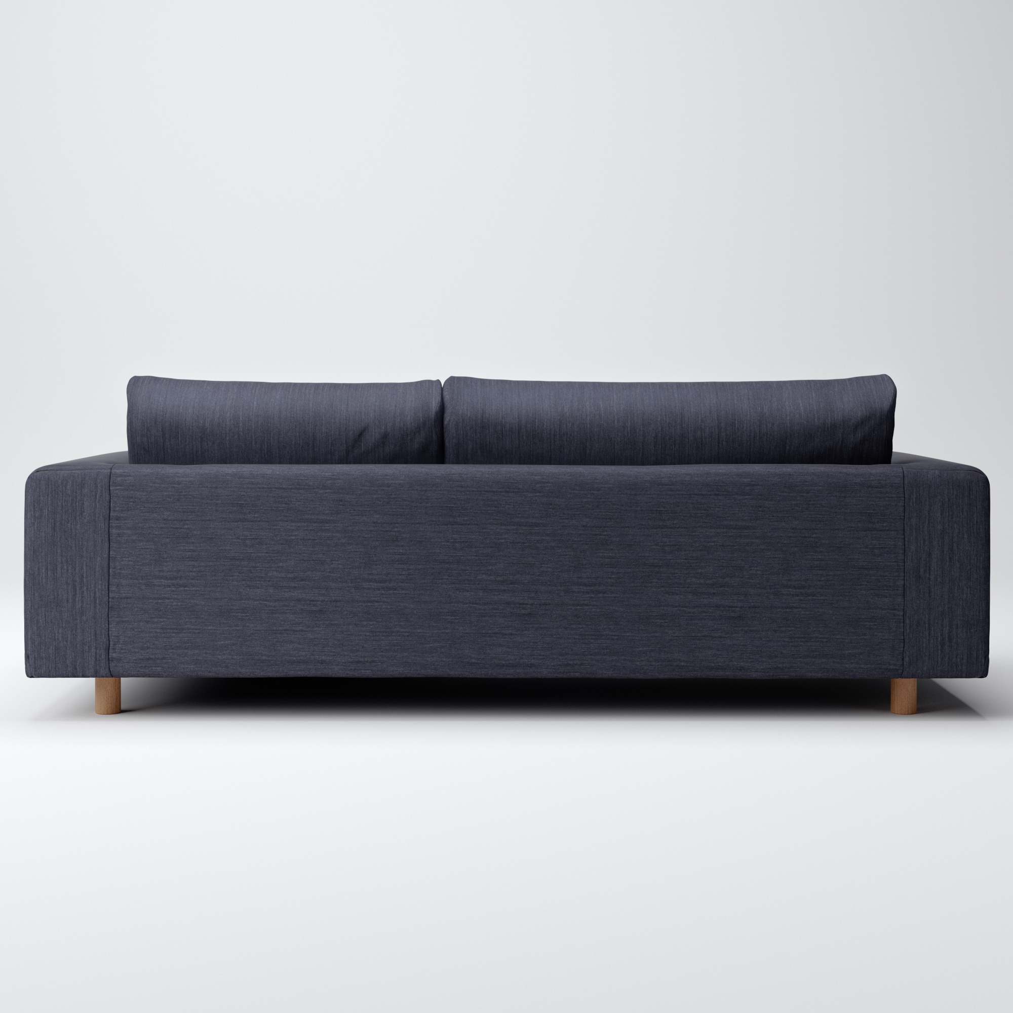 綿デニムソファ本体3シーターフェザーポケットコイルカウチタイプ左用