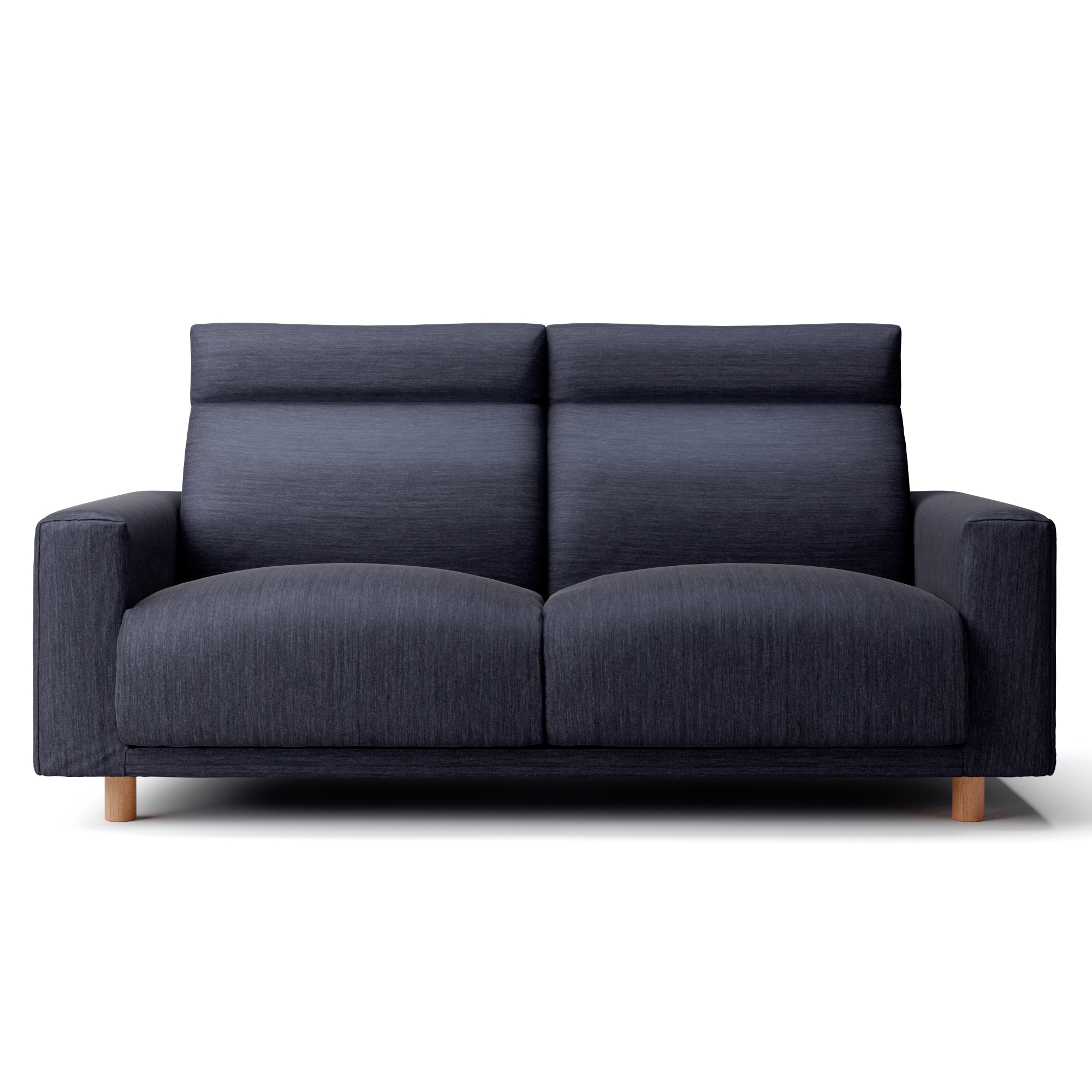 綿デニムソファ本体２．５Ｓフェザーポケットコイルハイバックタイプ用カバーネイビー