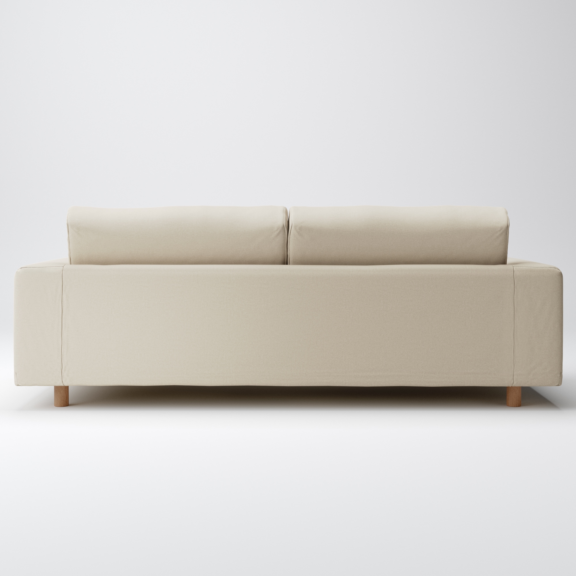 綿シェニールソファ本体・３シーター・ウレタンポケットコイル用カバー／ライトグレー