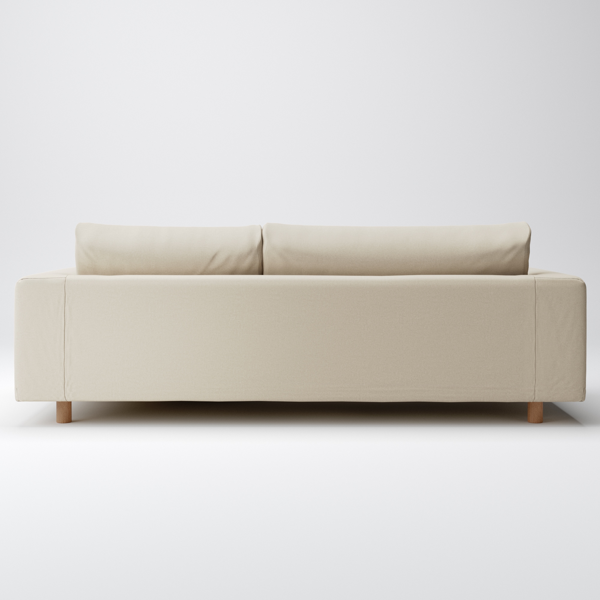 綿シェニールソファ本体３シーターフェザーポケットカウチタイプ左カバーライトグレー