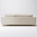 麻綿平織ソファ本体３シーターフェザーポケットコイル・カウチタイプ左用カバー／生成