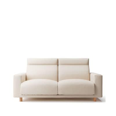 麻綿平織ソファ本体２．５シーターフェザーポケットコイルハイバックタイプカバー生成