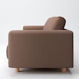 麻綿平織ソファ本体・３シーター・フェザー・ポケットコイル用カバー／ブラウン