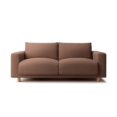 【カバー】麻綿平織ソファ本体・２．５シーター・フェザー・ポケットコイル用カバー／ブラウン