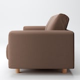 麻綿平織ソファ本体・３シーター・ウレタン・ポケットコイル用カバー／ブラウン