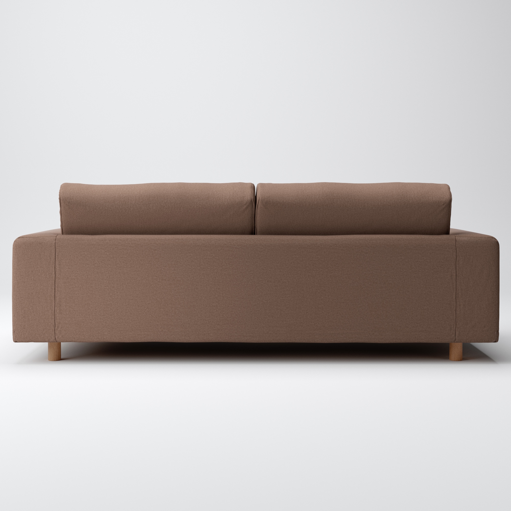 麻綿平織ソファ本体・３シーター・ウレタン・ポケットコイル用カバー／ブラウン