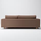麻綿平織ソファ本体３シーターフェザーポケットコイルカウチタイプ左用カバーブラウン