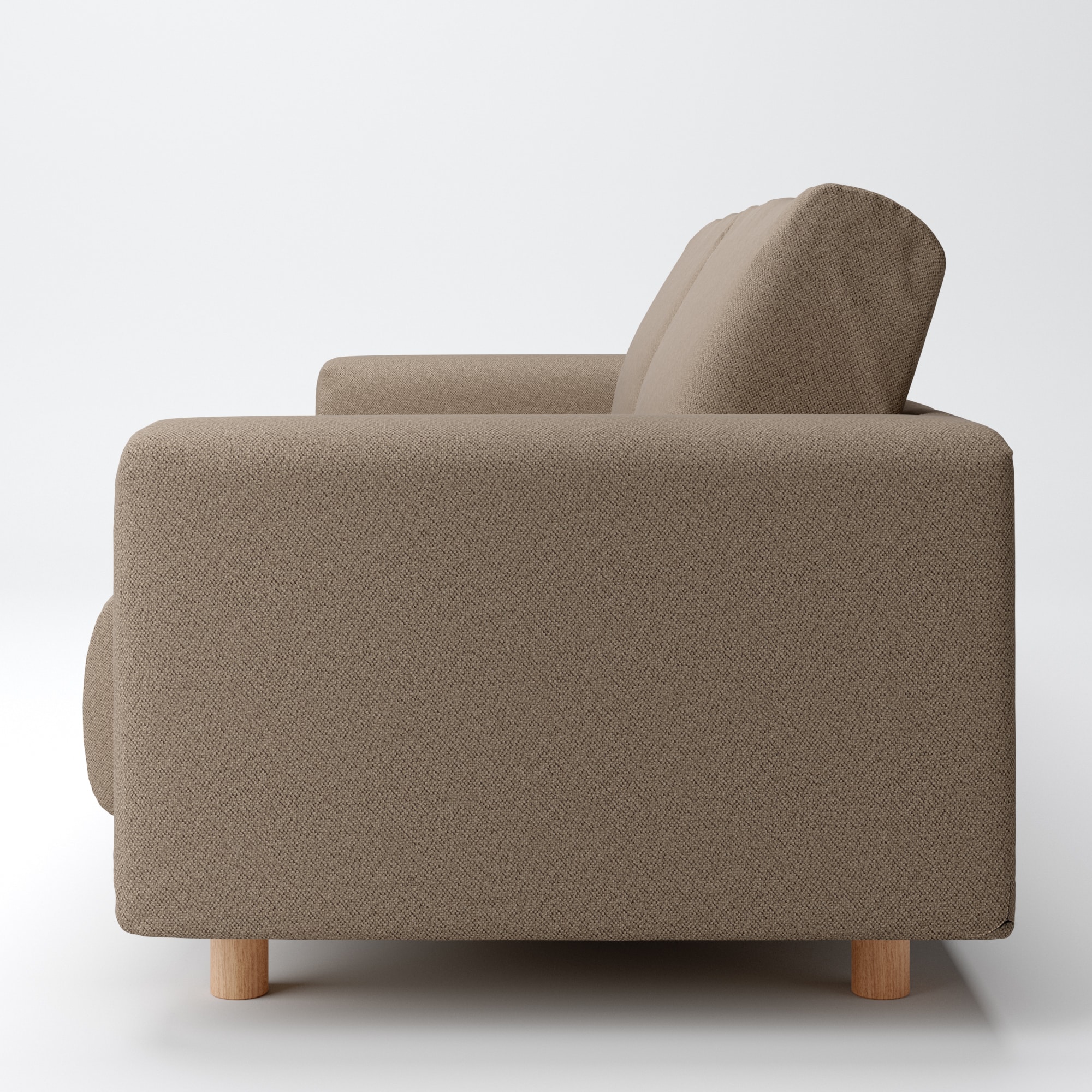 綿太番手ソファ本体・３シーター・ウレタンポケットコイル用カバー／ブラウン