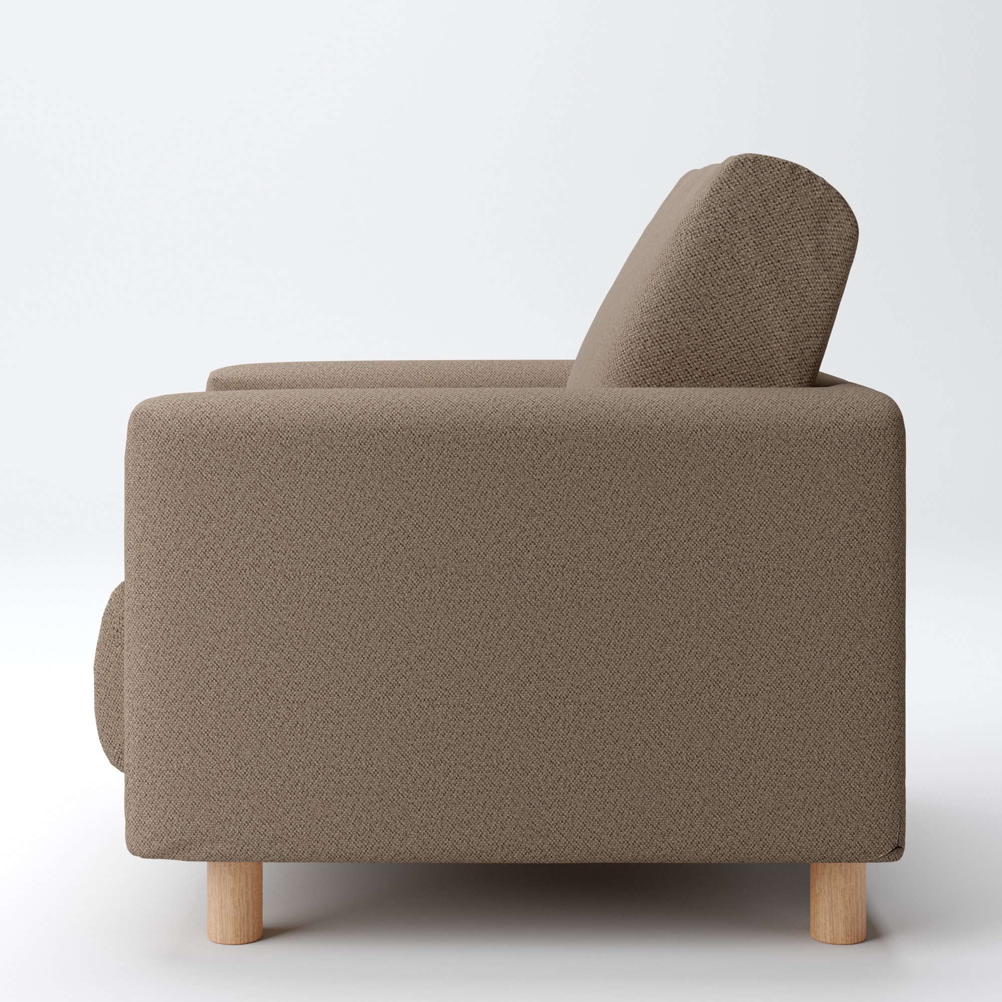 綿太番手ソファ本体・１シーター・ウレタンポケットコイル用カバー／ブラウン