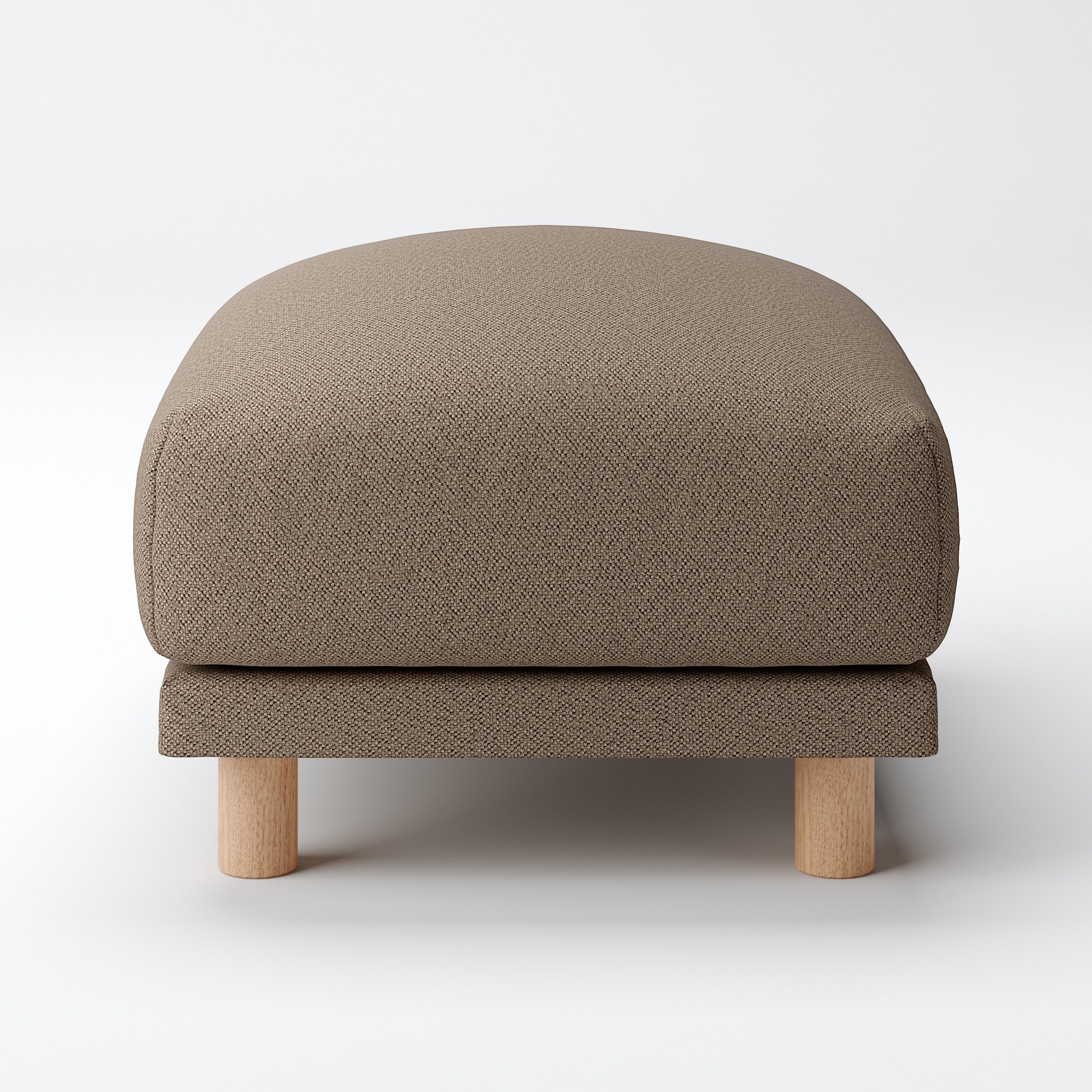 無印良品　ブラウン　レザー　オットマン ソファ本体・オットマン・革張り・フェザー・ポケットコイル／ブラウン