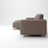 綿太番手ソファ本体３シーターフェザーポケットコイルカウチタイプ右用カバーＤＢＲ