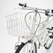 26型フル装備自転車・ベージュ オートライト・バスケット・後輪錠