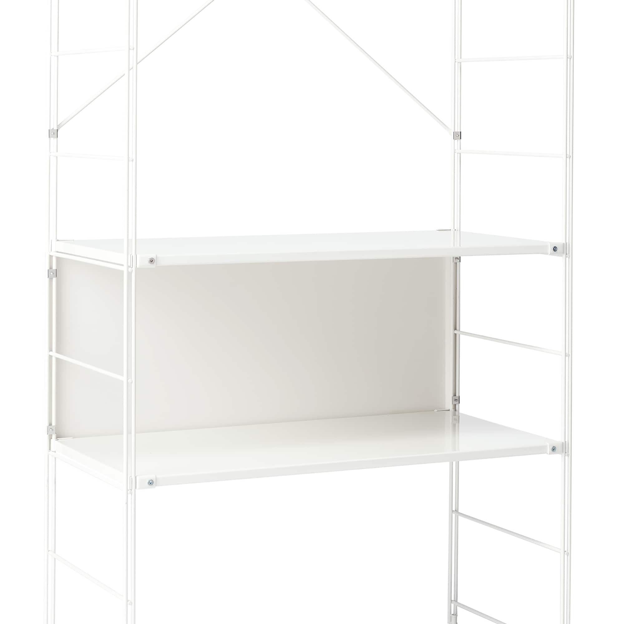 無印　ステンレスユニットシェルフ　ワイド小　ライトグレー　バックパネル付 スチールユニットシェルフバックパネル・小・ライトグレー | 無印良品