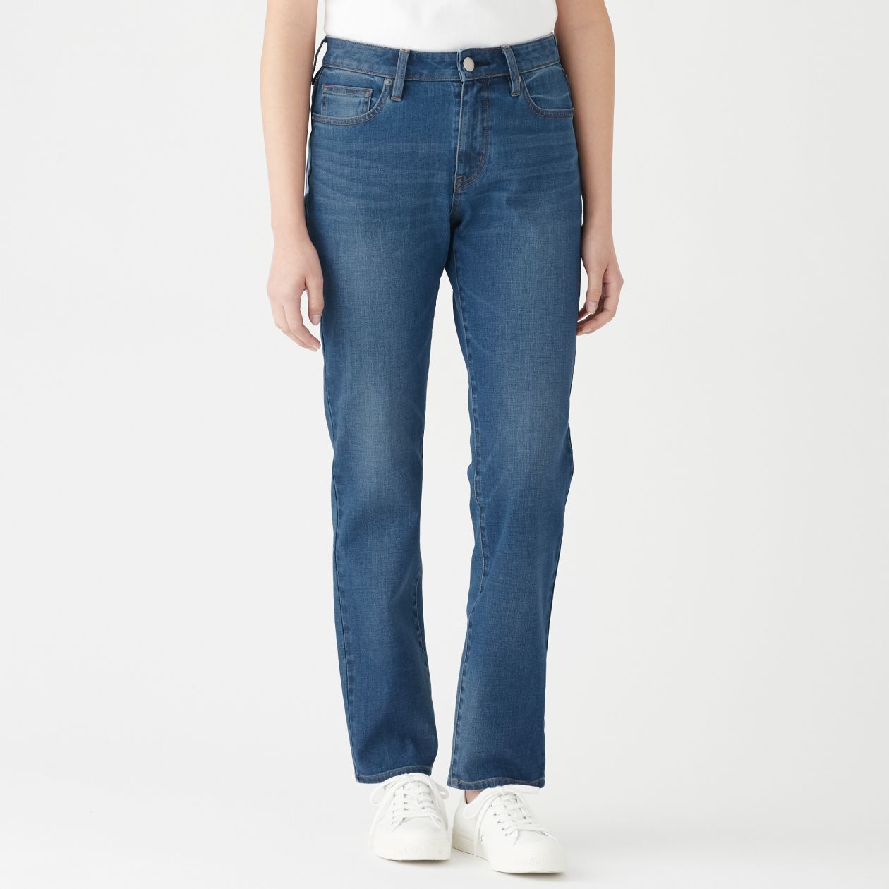 縦横ストレッチデニムボーイフィットパンツ 股下７５ｃｍ 婦人２２ ５６ｃｍ ブルー パンツ 婦人 レディース 通販 無印良品