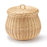 ウィロー・バスケット・フタ式・丸型・大