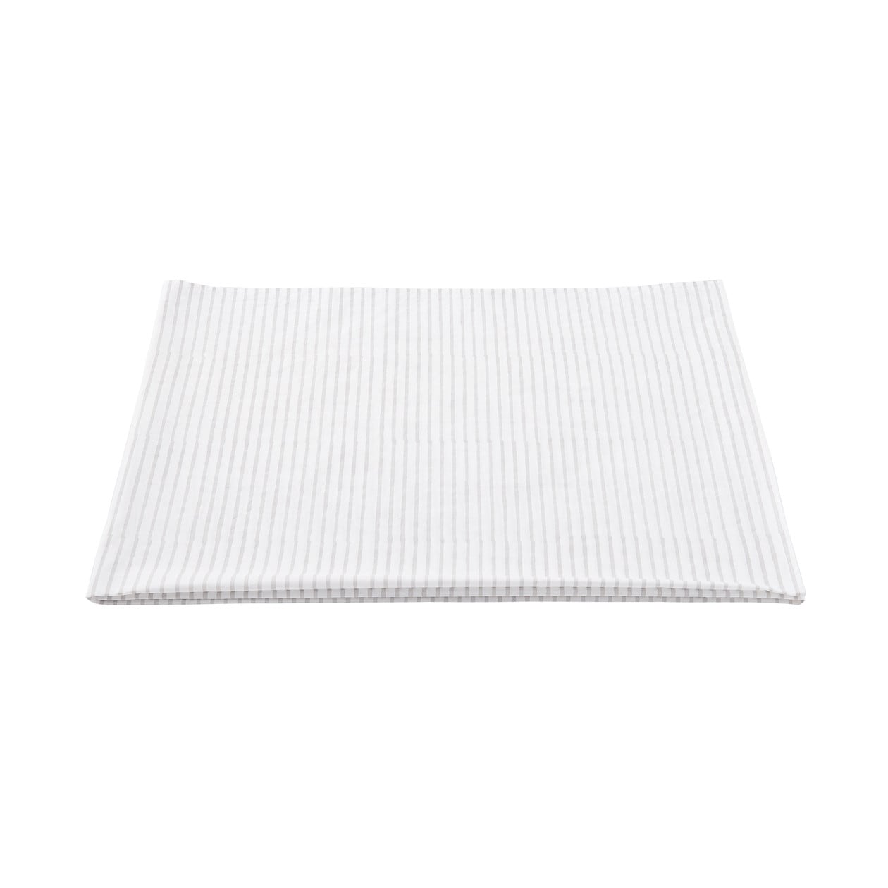 インド綿ブロックプリントの布／オフ白×グレー・ボーダー