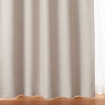 【遮光２級】ポリエステルななこ織（防炎・遮光）プリーツカーテン／ベージュ