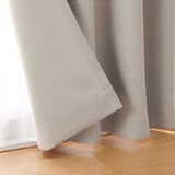 ポリエステルななこ織（防炎・遮光）ノンプリーツカーテン／ベージュ