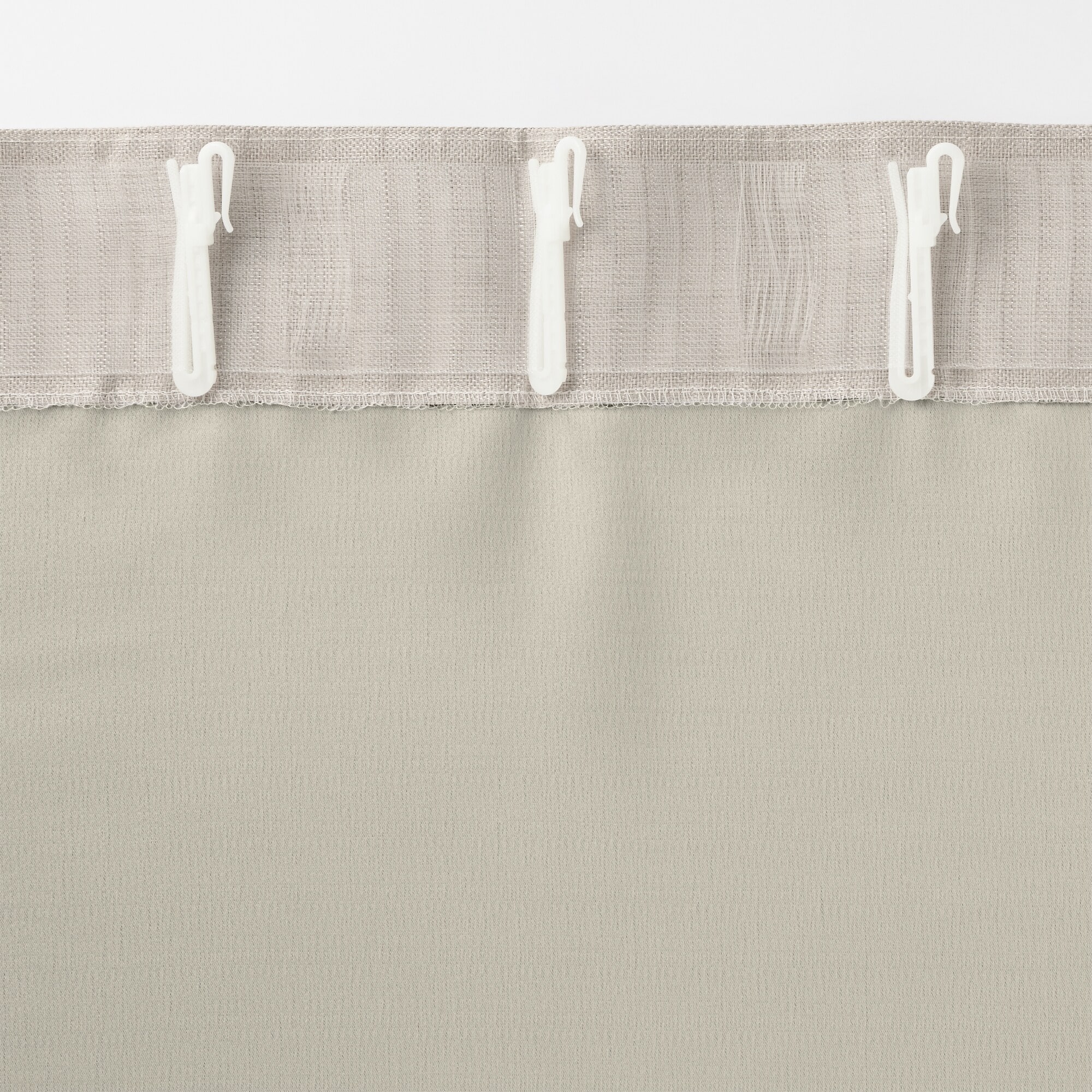 ポリエステルななこ織（防炎・遮光）ノンプリーツカーテン／ベージュ