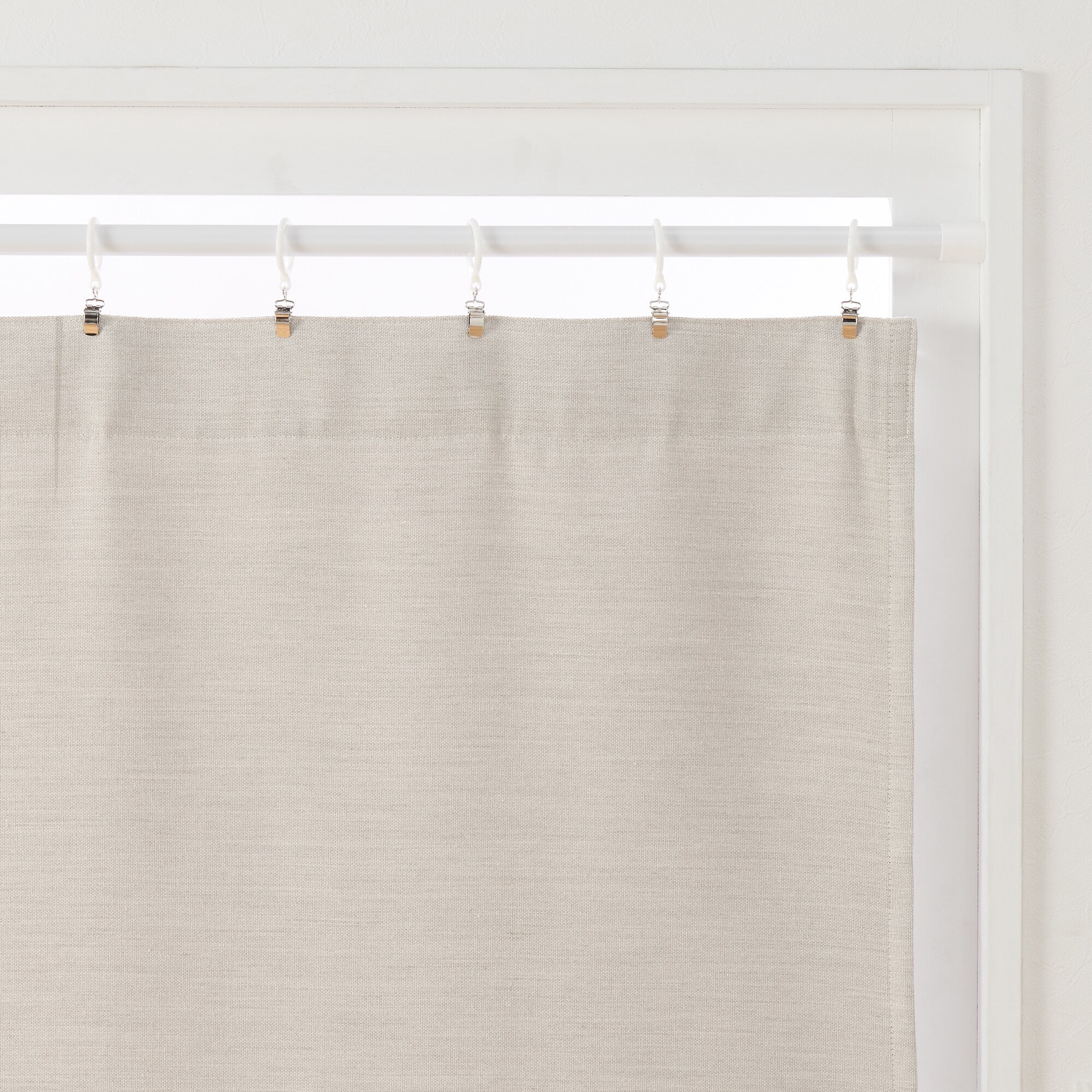 ポリエステルななこ織(防炎・遮光)プリーツカーテン/グレー ポリエステルななこ織（防炎・遮光）ノンプリーツカーテン