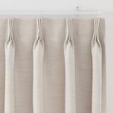 ポリエステルななこ織（防炎・遮光）プリーツカーテン２倍ヒダ／ベージュ