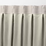 ポリエステルななこ織（防炎・遮光）プリーツカーテン２倍ヒダ／ベージュ