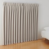 ポリエステルななこ織（防炎・遮光）プリーツカーテン２倍ヒダ／ベージュ
