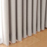 ポリエステルななこ織（防炎・遮光）プリーツカーテン２倍ヒダ／ベージュ