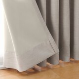 ポリエステルななこ織（防炎・遮光）プリーツカーテン２倍ヒダ／ベージュ