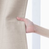 ポリエステルななこ織（防炎・遮光）プリーツカーテン２倍ヒダ／ベージュ