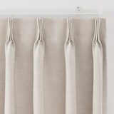ポリエステルななこ織（防炎・遮光）プリーツカーテン２倍ヒダ／ベージュ