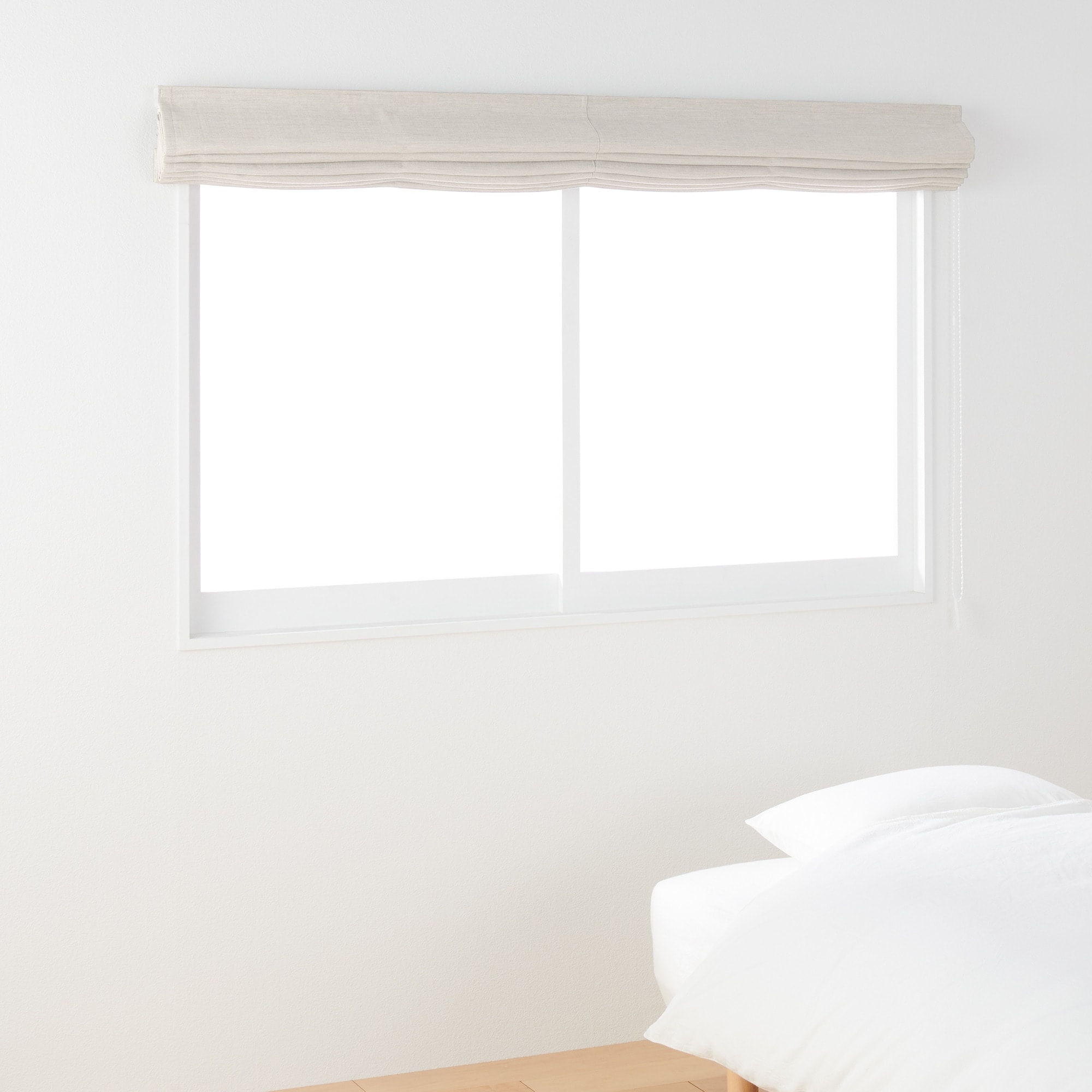 ポリエステルななこ織（防炎・遮光）プレーンシェード用生地／ベージュ