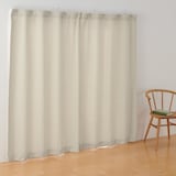 ポリエステルシェニールヘリンボーン（防炎）ノンプリーツカーテン／アイボリー