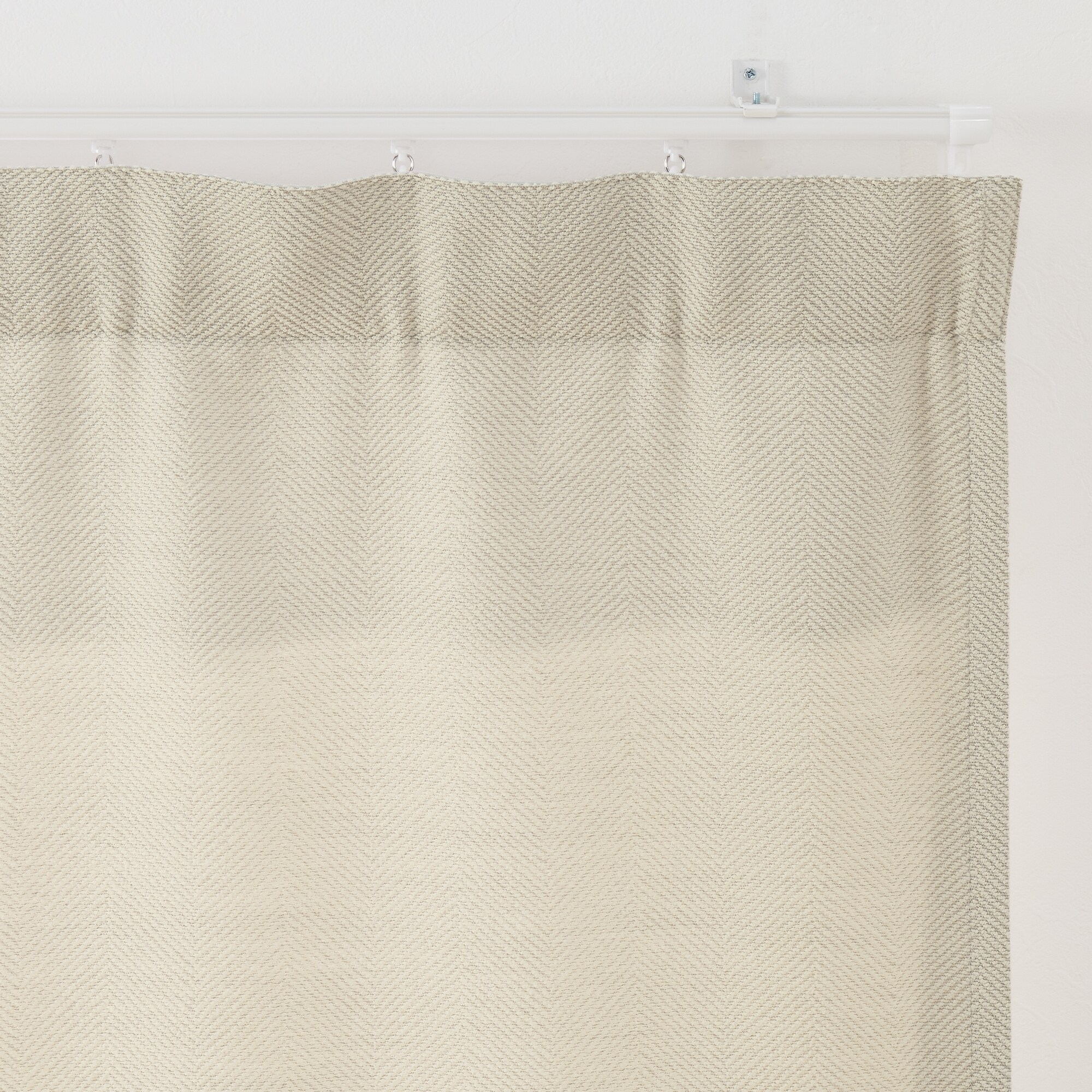 ポリエステルシェニールヘリンボーン（防炎）ノンプリーツカーテン