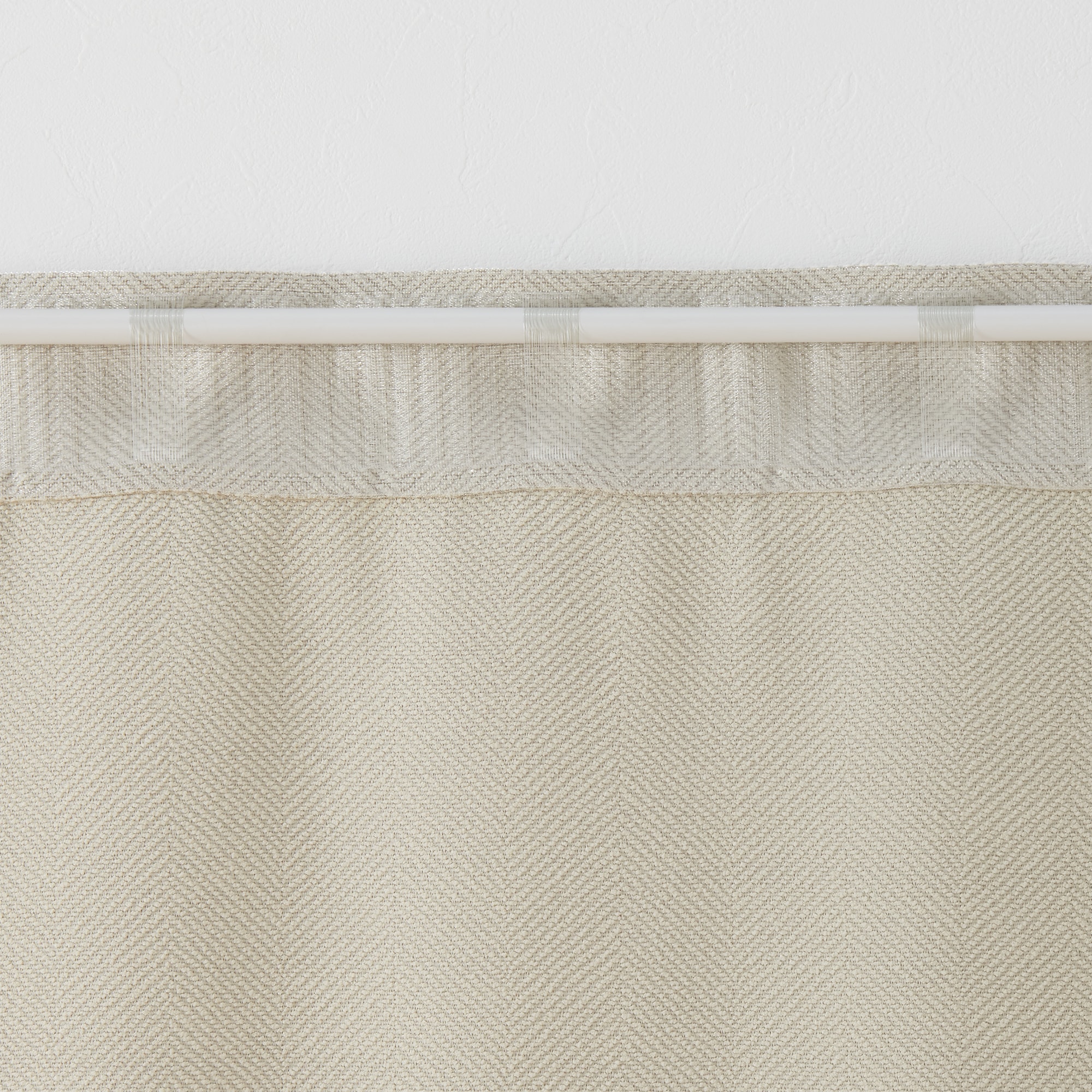 ポリエステルシェニールヘリンボーン（防炎）ノンプリーツカーテン