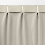 ポリエステルシェニールヘリンボーン（防炎）プリーツカーテン／遮光裏地付／アイボリ