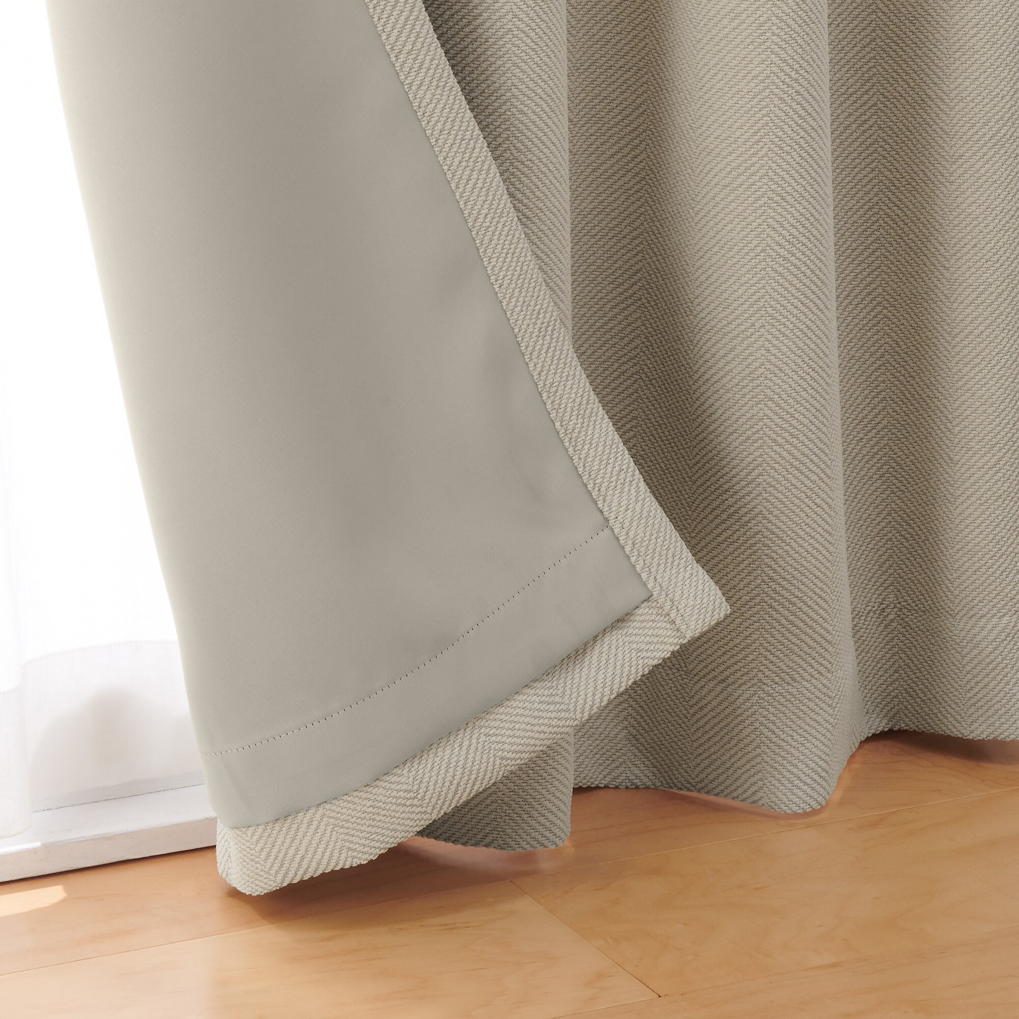 無印良品　ポリエステルシェニールヘリンボーン　ノンプリーツカーテン ポリエステルシェニールヘリンボーン（防炎）ノンプリーツ