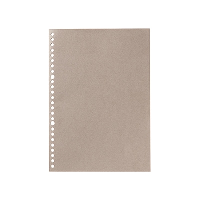 【Ｂ５】ノート型はがせるルーズリーフ　５ｍｍ方眼・２６穴・５０枚・グレー