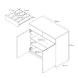 木製キャビネット・木扉・オーク材