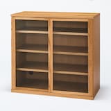 木製キャビネット・ガラス扉・オーク材