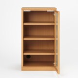 木製キャビネット・ガラス扉・スリム・ウォールナット材