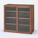 木製キャビネット・ガラス扉・ウォールナット材