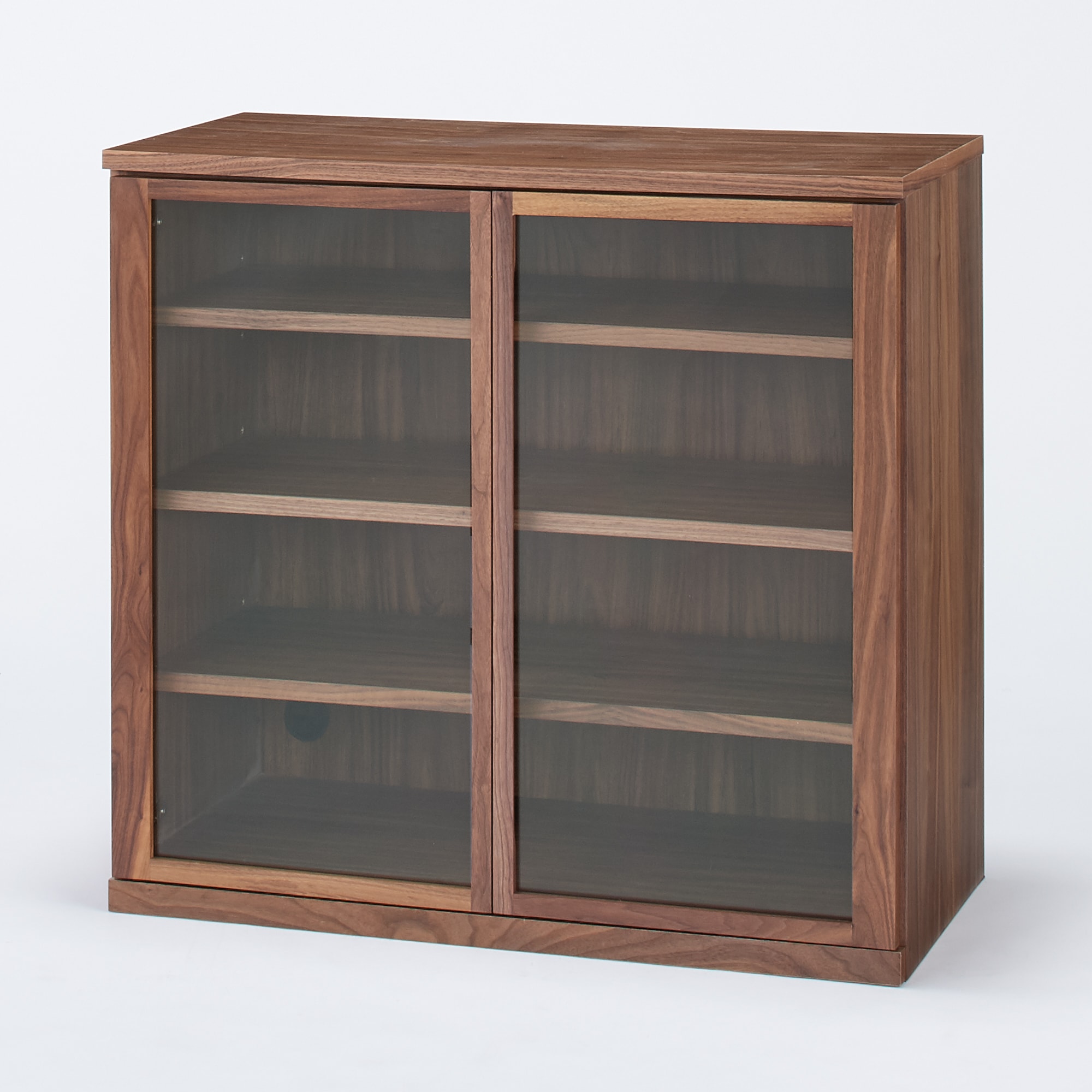 木製キャビネット・ガラス扉・ウォールナット材