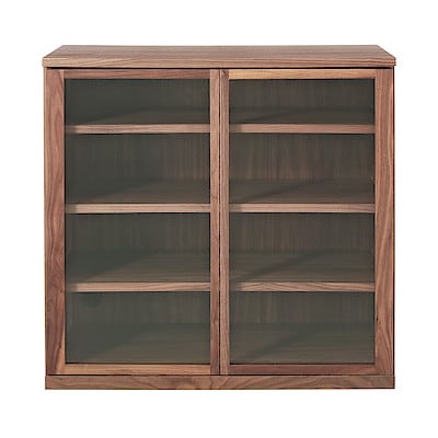 木製キャビネット・ガラス扉・ウォールナット材