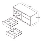 木製ＡＶラック・幅１１０ｃｍ・オーク材