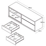 木製ＡＶラック・幅１５０ｃｍ・オーク材