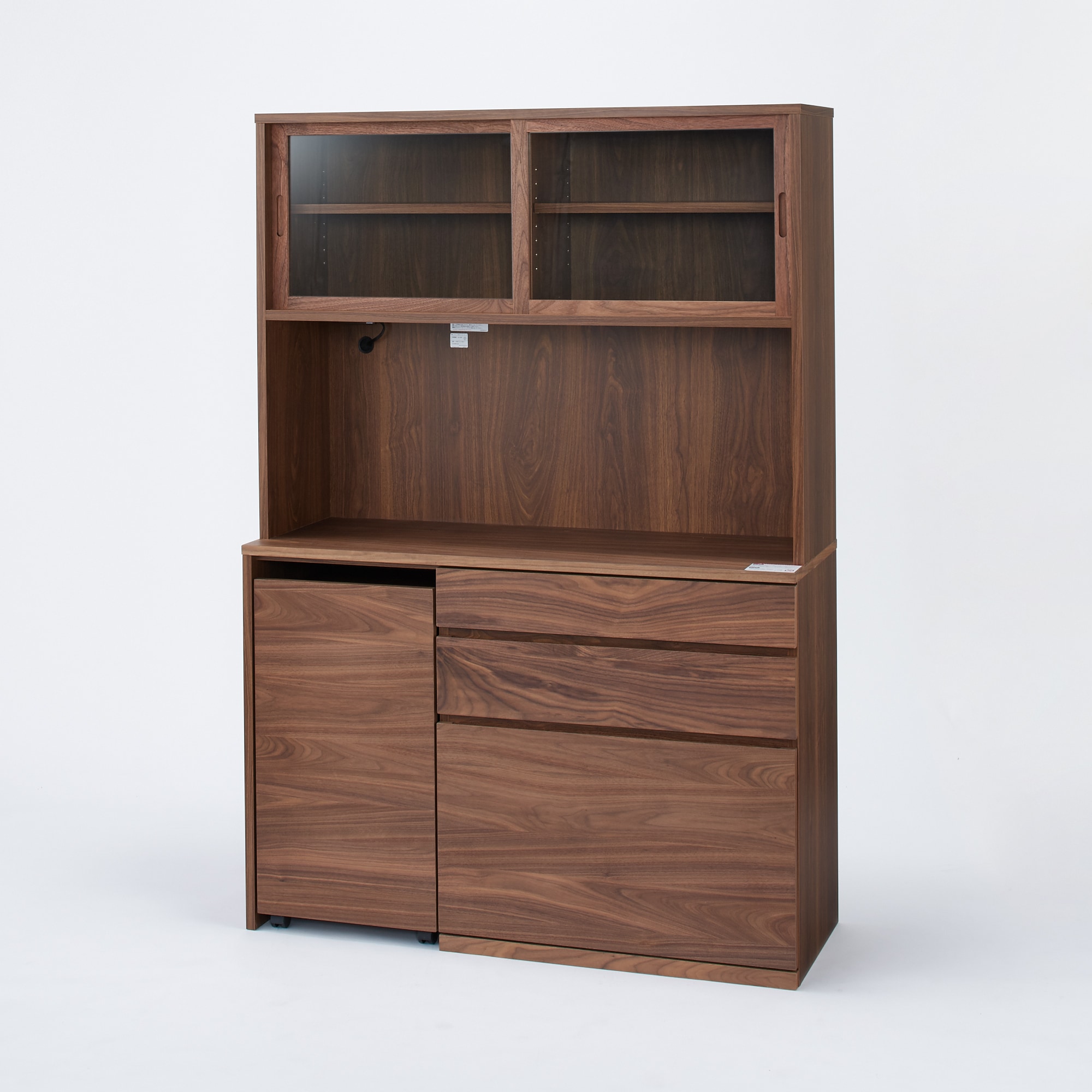 木製カップボード・幅１２０ｃｍ・ウォールナット材