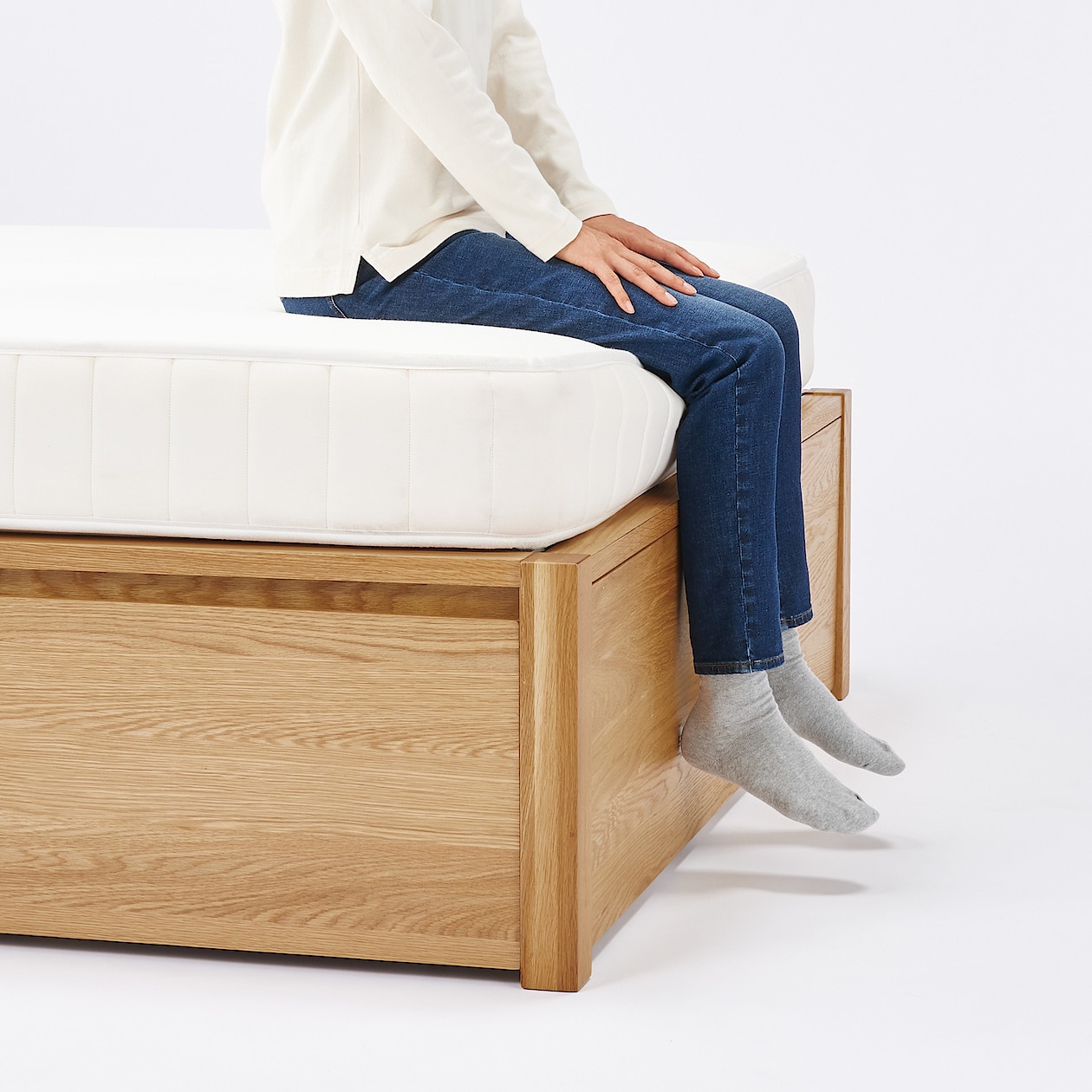 木製ベッド・オーク材・セミダブル