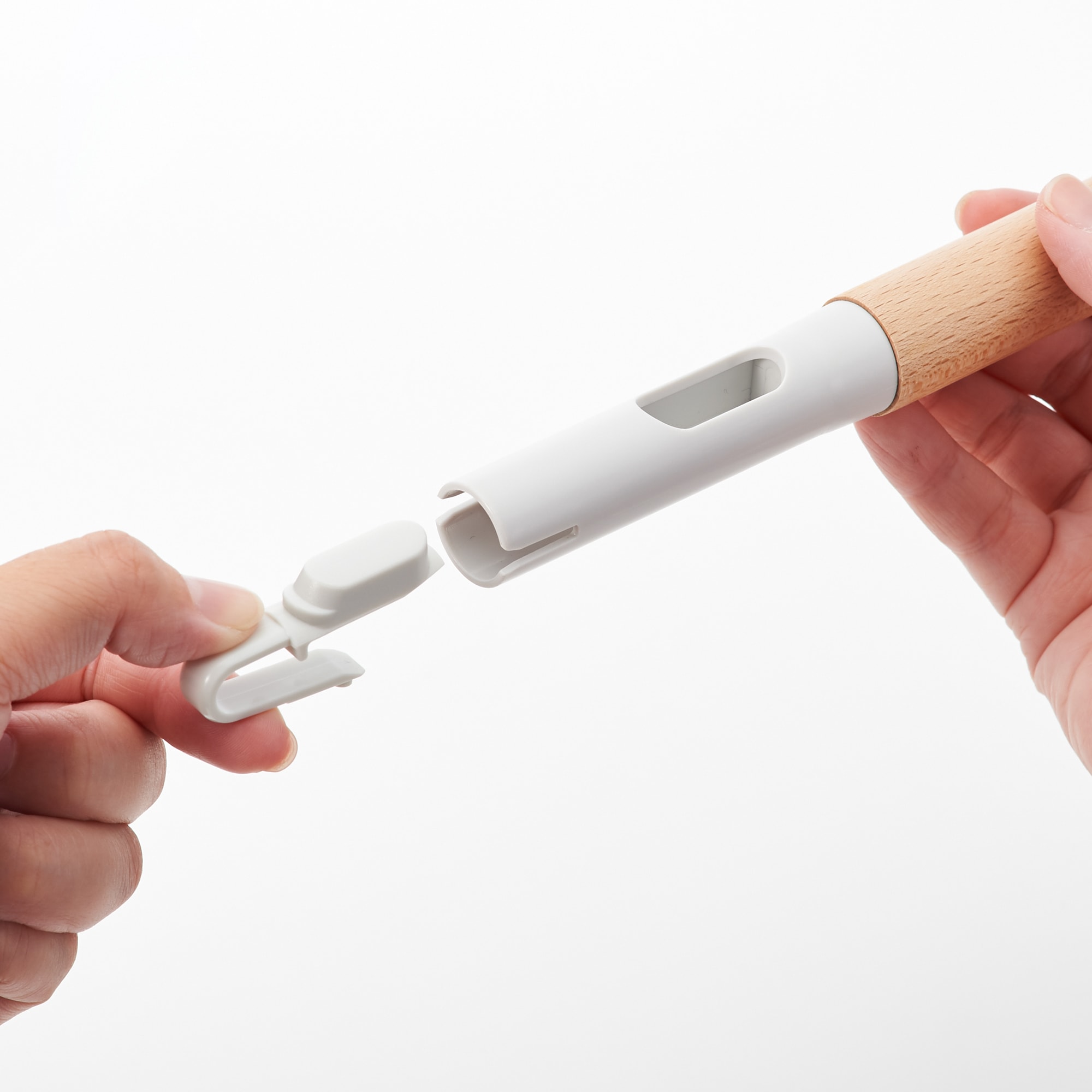 ヘッドが付け替えられる　木製ショートポール