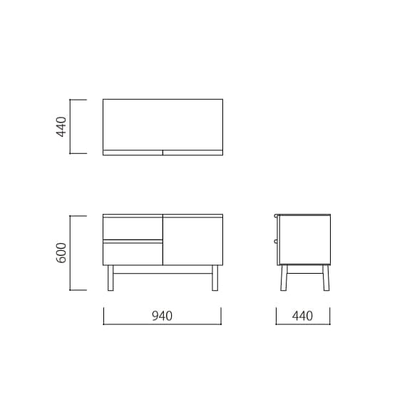 ［ＩＤＥＥ］ＳＴＩＬＴ　ＳＩＤＥＢＯＡＲＤ　Ｓ　Ｗｈｉｔｅ　送料込み STILT SIDEBOARD S White｜TVボード・サイドボード｜IDEE SHOP